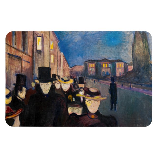 Magnet Flexible Edvard Munch - Soirée sur Karl Johan Street (Horizontal)