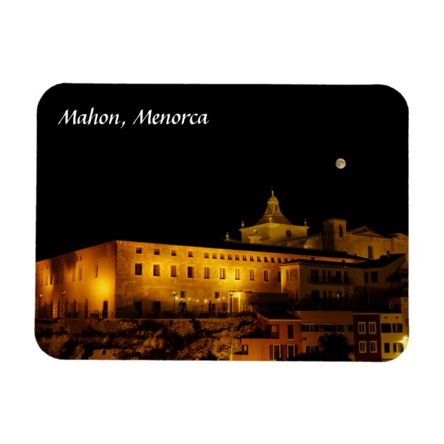 Magnet Flexible Église du Carmen de nuit - Mahon, Minorque, Espagn (Horizontal)