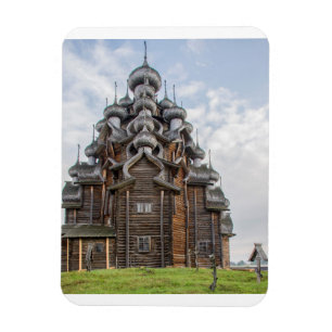 Magnet Flexible Église en bois ornée, Russie