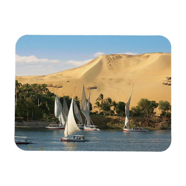 Magnet Flexible Egypte, Assouan, Nil, Bateaux à voile Felucca, 2 (Horizontal)