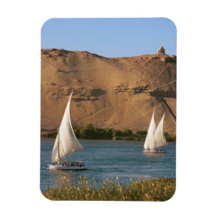 Magnet Flexible Égypte, Assouan, Nil, voiliers felouques,