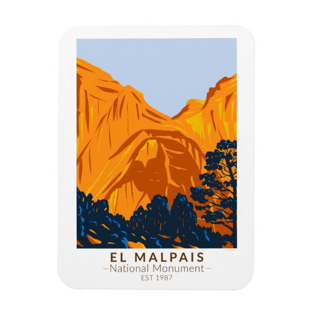 Magnet Flexible El Malpais Monument National Nouveau Mexique Vinta (Vertical)