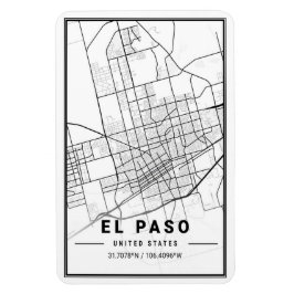 Magnet Flexible El Paso Texas USA City Travel Plan de la ville