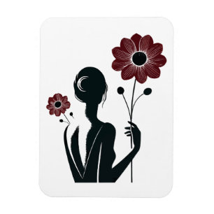 Magnet Flexible Élégance Ethérée - Femme & Fleurs