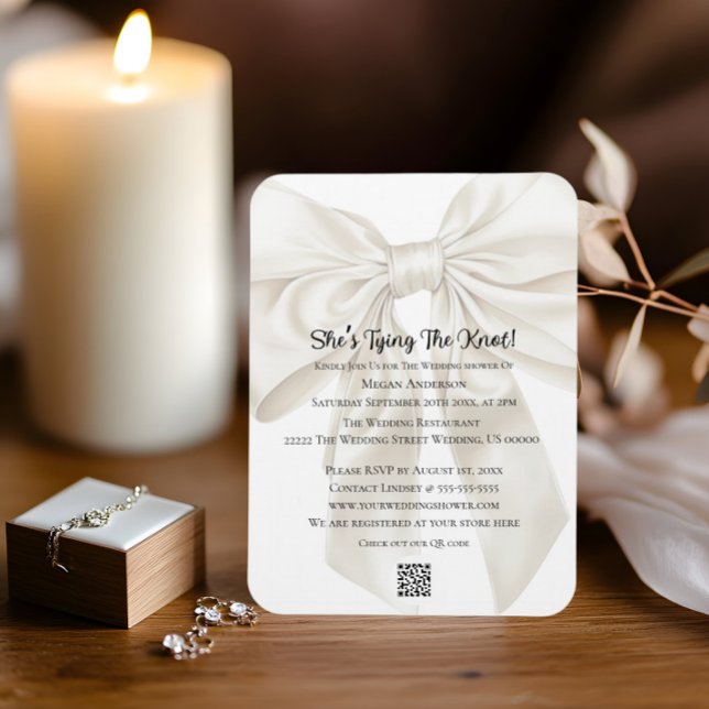 Magnet Flexible Elegant and Simple Bow Theme Wedding Shower (Créateur téléchargé)