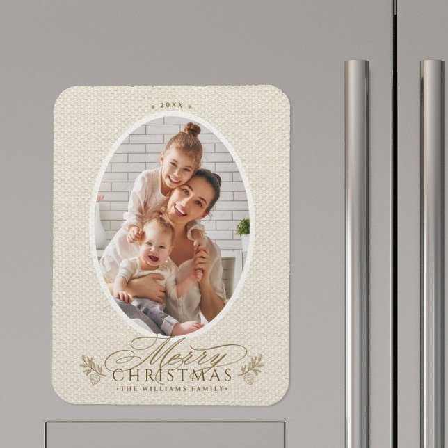 Magnet Flexible Elégant cadre ovale Joyeux Noël Photo (Créateur téléchargé)