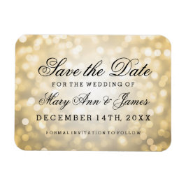 Magnet Flexible Élégant Enregistrer La Date Gold Parties scintilla