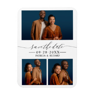 Magnet Flexible Élégant faire-part de mariage à script chic avec 3