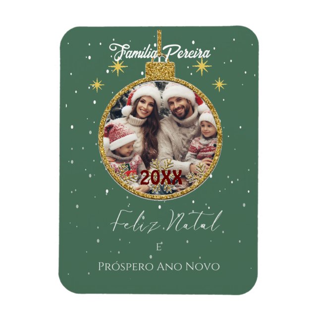 Magnet Flexible Elégant Feliz Natal e Próspero Ano Portugais (Vertical)