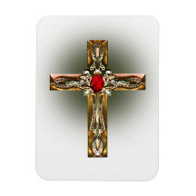 Elegant Gold & Ruby Cross