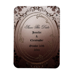 Magnet Flexible Élégant Gothique Enregistrer Le Mariage Date