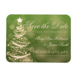 Magnet Flexible Elégant Green Gold Mariage de Noël Enregistrer la 