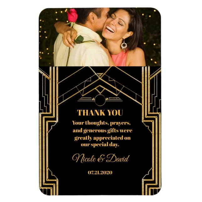 Magnet Flexible Élégant Mariage Art Déco Gatsby (Vertical)