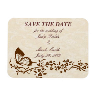 Magnet Flexible Élégant Mariage Papillon Enregistrer La Date Magne