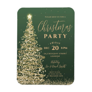 Magnet Flexible Élégant Noël Tree Party Green Holiday Invitation
