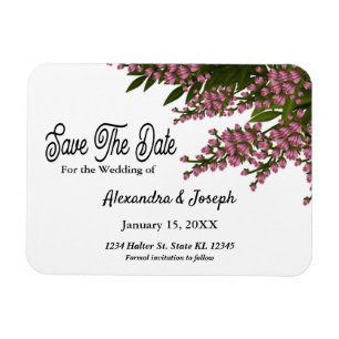 Magnet Flexible Elégant Rose Floral Aquarelle Enregistrer La Date