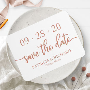 Magnet Flexible Élégant Rose Gold Wedding Enregistrer La Date