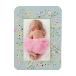 Magnet Flexible Elégante aquarelle Fleur sauvage photo cadre