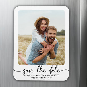 Magnet Flexible Élégante Calligraphie Couple Photo Enregistrer La