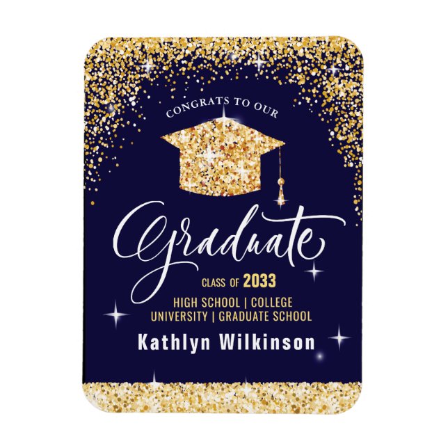 Magnet Flexible Élégante Parties scintillant d'or Sparkling Gradua (Vertical)