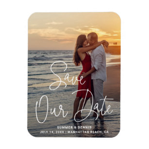 Magnet Flexible Élégante Photo Moderne Mariage Sauvegarder la Date