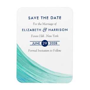 Magnet Flexible Elégante Plage Turquoise Tides Économisez La Date