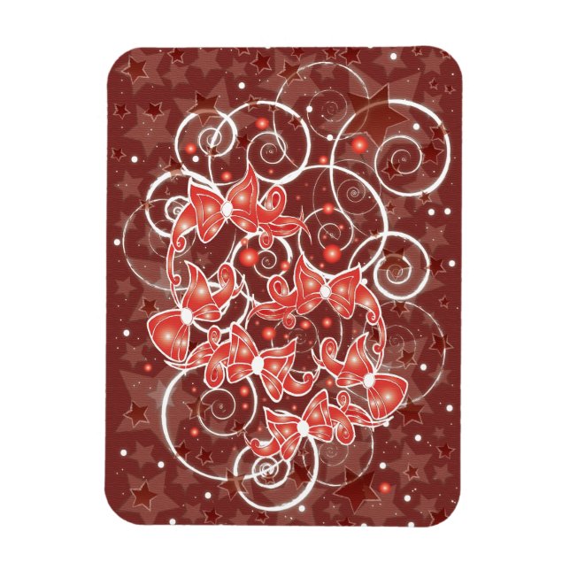 Magnet Flexible Élégants et mignons vaches et étoiles de Noël (Vertical)