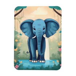 Magnet Flexible Eléphant Bébé Bleu Whimsical,