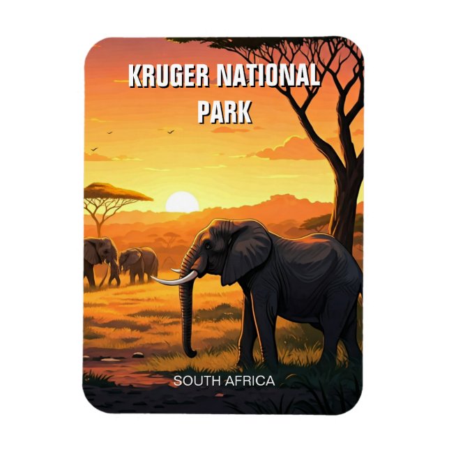 Magnet Flexible Elephant dans le parc national Kruger Afrique du S (Vertical)