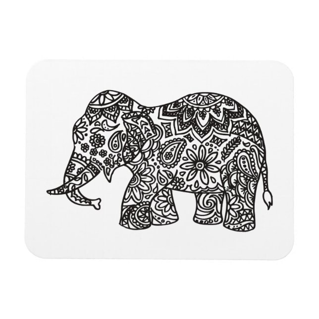 Magnet Flexible Eléphant Doodle (Horizontal)