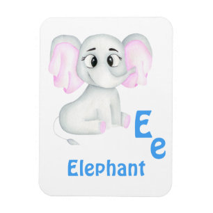 Magnet Flexible Elephant personnalise ABC : Lettre E - Ajouter vot