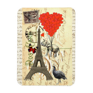 Magnet Flexible éléphant vintage et ballons rouges