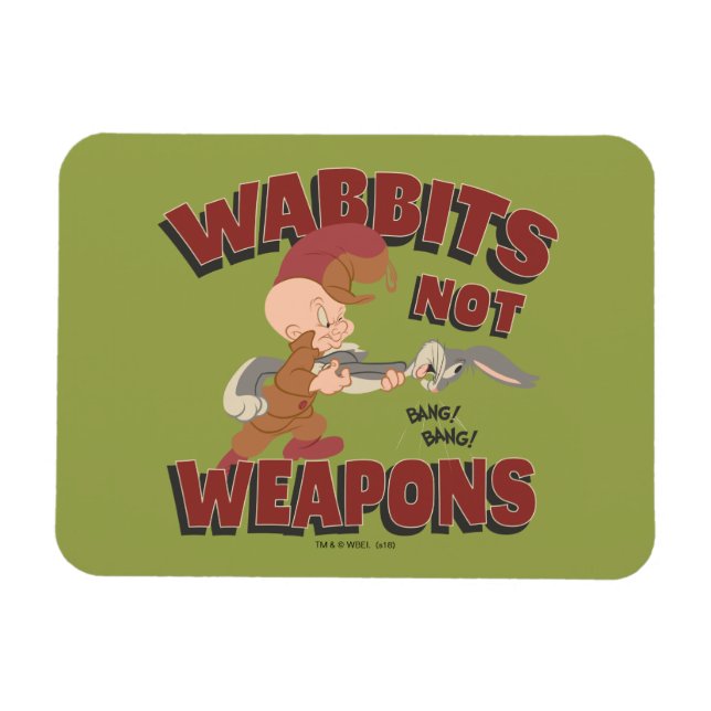 Magnet Flexible ELMER FUDD™ & BUGS BUNNY™ "Wabbits Not Arms" (Horizontal)