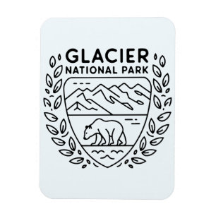 Magnet Flexible Emblème de l'ours du parc national des Glaciers