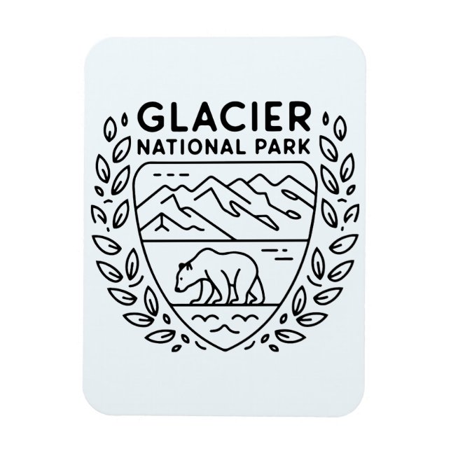 Magnet Flexible Emblème de l'ours du parc national des Glaciers (Vertical)