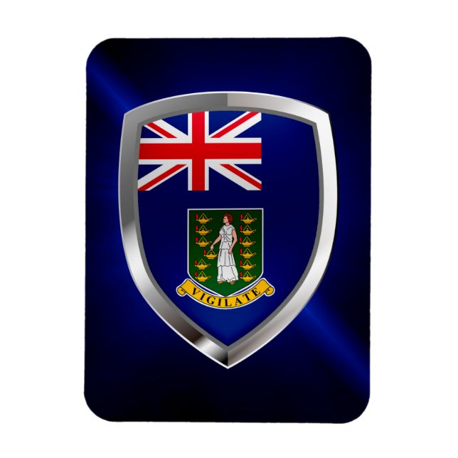 Magnet Flexible Emblème métallique des îles Vierges britanniques (Vertical)