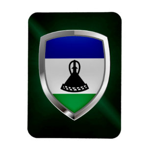 Magnet Flexible Emblème métallique du Lesotho