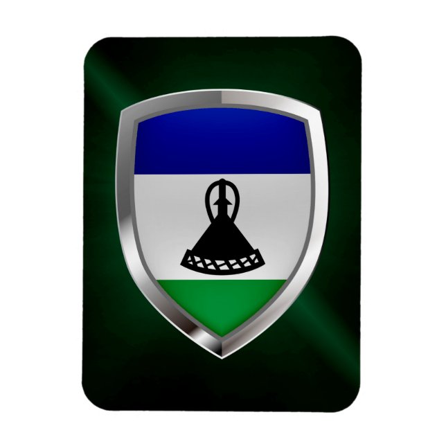 Magnet Flexible Emblème métallique du Lesotho (Vertical)