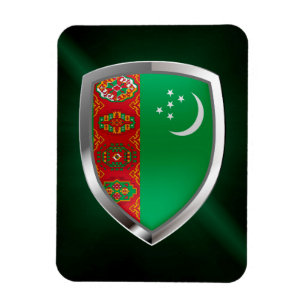 Magnet Flexible Emblème métallique du Turkménistan