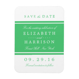 Magnet Flexible Emerald Green Mariage moderne Enregistrer la date