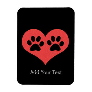 Magnet Flexible Empreintes de pattes dans mon coeur par Shirley Ta