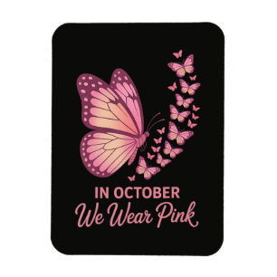 Magnet Flexible En octobre Papillon Rose Poitrine