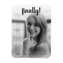 Magnet Flexible Enfin Faire-part de graduation photo moderne