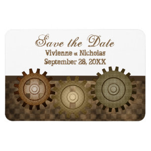 Magnet Flexible Engrenages Steampunk Enregistrer la date Flexi Mag