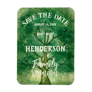 Magnet Flexible Enregistrer la date aquarelle Chêne Arbre famille 
