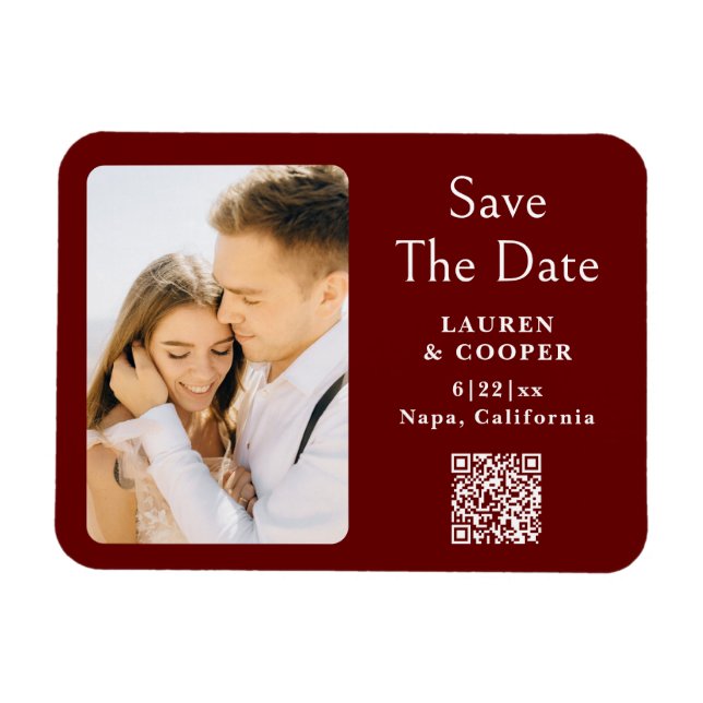 Magnet Flexible Enregistrer La Date Blanc Noir Style Mariage moder (Horizontal)