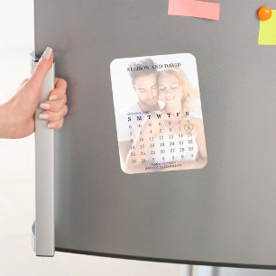 Magnet Flexible Enregistrer la date Calendrier Mariage Photo 6 lig