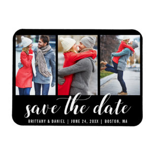 Magnet Flexible Enregistrer la date Fiançailles 3 photo noir