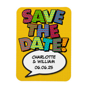 Magnet Flexible ENREGISTRER LA DATE Fun Retro Bande Dessinée Pop A