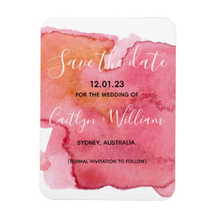 Magnet Flexible Enregistrer La Date Personnalisée Noms Aquarelle R